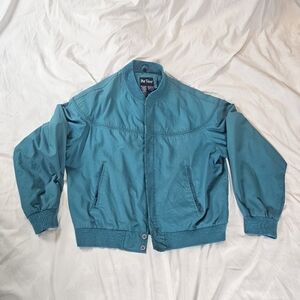 Vintage PAR Four Teal Bomber Jacket with Snap Button/zipper  Closure